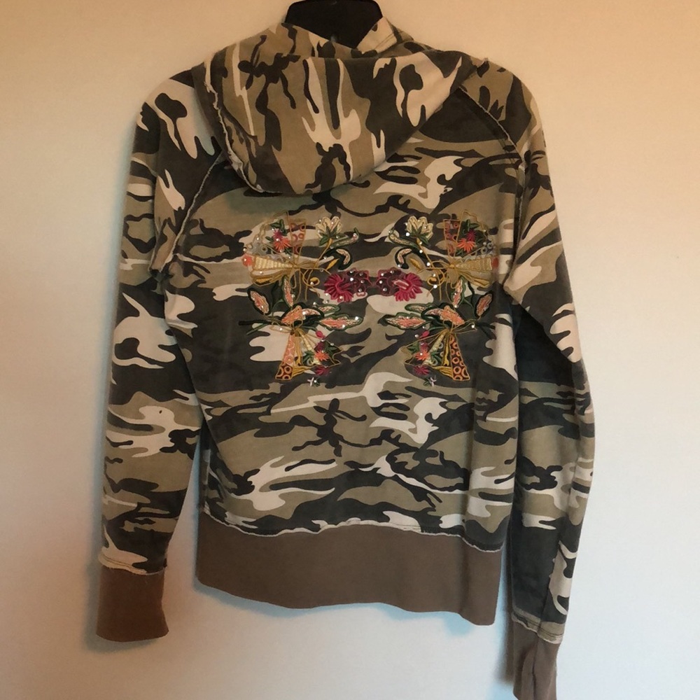 Camo Zip-Up Jacket with Embroidery - Picture 2 of 6
